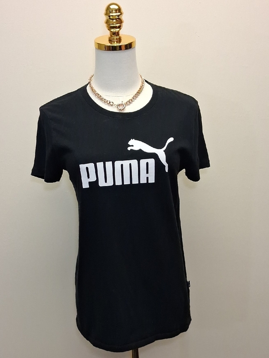 Puma Tops - Puma Black T-Shirt with White Logo